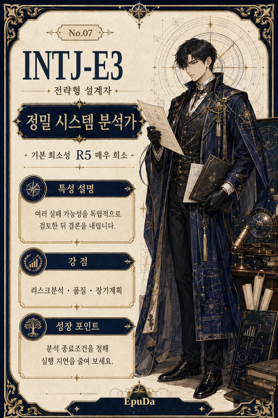 INTJ-E3 남성 타로카드